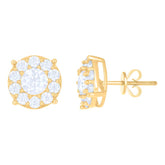 10 kt Gold Earrings With Moissanite Ctw 1.80